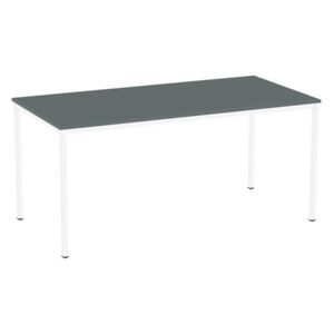 Versys étkezőasztal, fehér RAL 9003 színű lábazattal, 160 x 80 x 74,3 cm, sötétszürke