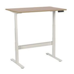 Manutan irodai asztal, elektromosan állítható magasság, 120 x 80 x 62,5 - 127,5 cm, egyenes kivitel, ABS 2 mm, tölgy