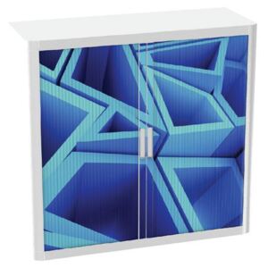 Paperflow Fém iratszekrény, rolós, 104 x 110 x 41,5 cm, háromszögek%