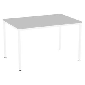 Versys étkezőasztal, fehér RAL 9003 színű lábazattal, 120 x 80 x 74,3 cm, világosszürke
