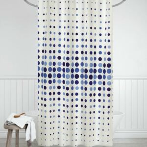 Pöttyök zuhanyfüggöny, kék, 180 x 200 cm