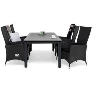 Asztal és szék garnitúra VG5276 Fekete + szürke