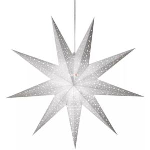 Karácsonyi függesztett fehér papírcsillag 1xE14 60cm+3,2m