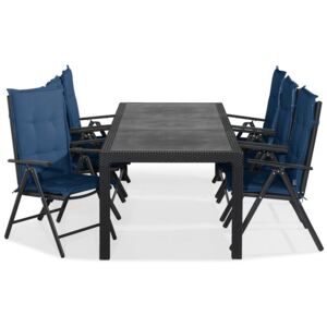 Asztal és szék garnitúra VG7427, Párna színe: Kék