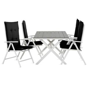 Asztal és szék garnitúra VG7401, Párna színe: Fekete