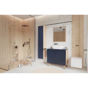 VENETO 600 fürdőszoba össszeállítás mosdóval, szürke/artisan tölgy