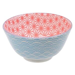 Star kék-piros porcelántálka, ø 12 cm - Tokyo Design Studio
