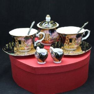 Klimt porcelán teázós szett - 2 személyes - The Kiss