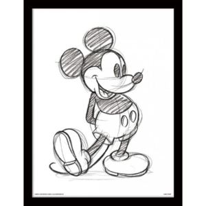 Miki Egér (Mickey Mouse) - Sketched Single Keretezett Poszter
