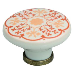 Gomb-Bosa porcelán krémszínű/virág