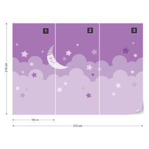 GLIX Fotótapéta - Sleepy Skies in Purple Nem szőtt tapéta - 312x219 cm