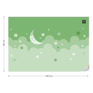 GLIX Fotótapéta - Sleepy Skies in Green Nem szőtt tapéta - 152,5x104 cm