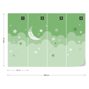 GLIX Fotótapéta - Sleepy Skies in Green Papírová tapeta - 368x254 cm