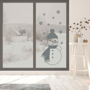 Snowman - ablak matrica 30x50 cm Szürke