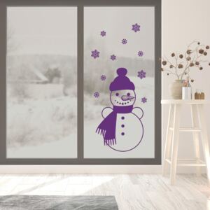 Snowman - ablak matrica 50x90 cm Lila