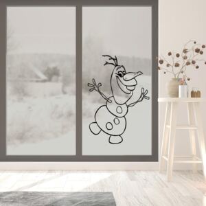 Snowman Olaf - ablak matrica 35x50 cm Fekete