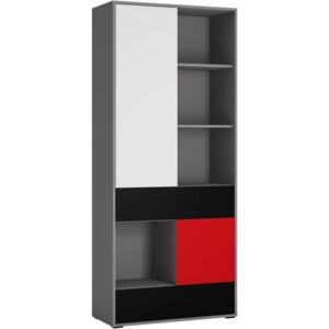 Polcos szekrény YJG11, Alkatrészek szín: Piros