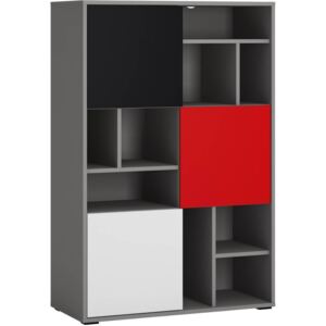 Polcos szekrény YJG7, Alkatrészek szín: Piros