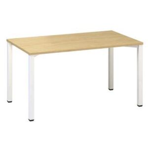 Alfa 420 konferenciaasztal fehér lábazattal, 140 x 80 x 74,2 cm, egyenes kivitel, vadkörte mintázat