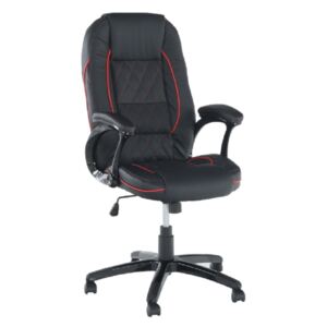 Irodai szék, textilbőr fekete|piros szegély, PORSHE New
