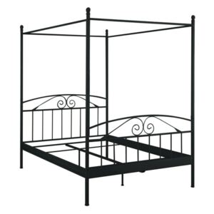 Bibi fekete kétszemélyes baldachinos ágy, 180 x 200 cm - Støraa