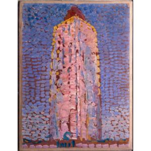 Mondrian, Piet - The lighthouse of Westkapelle, Veere, Zelande (Lighthouse of Westkapelle, Netherlands) Painting by Piet Mondrian , 1909-1910 Dim 39x29 cm Milan museo del novecento Festmény reprodukció