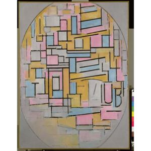 Mondrian, Piet - Composition in Oval with Colour Planes 2, 1914 Festmény reprodukció
