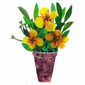 Thompson-Engels, Sarah - yellow plant pot Festmény reprodukció