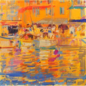 Graham, Peter - Boats in Harbour, Saint-Tropez Festmény reprodukció