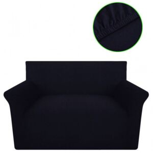 Rugalmas pamutjersey kanapé huzat fekete