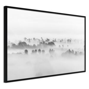Bimago Fog Over the Forest - keretezett kép 60x40 cm Fekete keret
