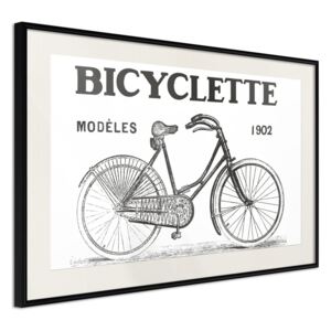 Bimago Bicyclette - keretezett kép 60x40 cm Fekete keret paszpartu