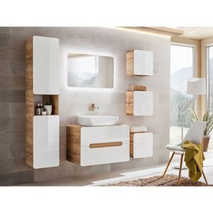 Fürdőszoba garnitúra PL12 Wotan tölgy + Fényes fehér