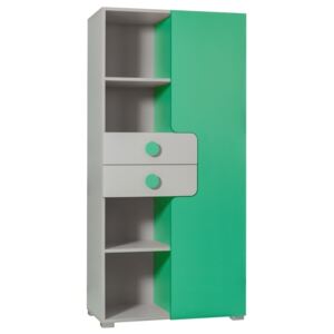 Polcos szekrény LFV5, Szín: Szürke + zöld
