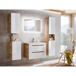 Fürdőszoba garnitúra PL13 Wotan tölgy + Fényes fehér
