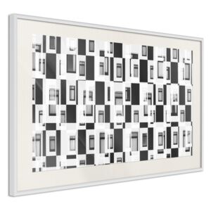 Bimago Modern Public Housing - keretezett kép 60x40 cm Fehér keret paszpartu