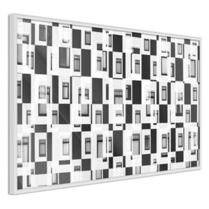 Bimago Modern Public Housing - keretezett kép 60x40 cm Fehér keret