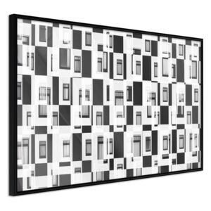 Bimago Modern Public Housing - keretezett kép 60x40 cm Fekete keret
