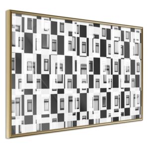 Bimago Modern Public Housing - keretezett kép 60x40 cm Arany keret