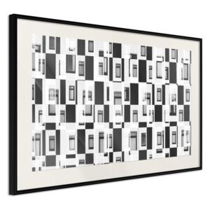 Bimago Modern Public Housing - keretezett kép 60x40 cm Fekete keret paszpartu