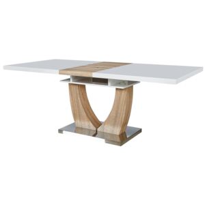 Asztal VG3662 Fényes fehér + barna