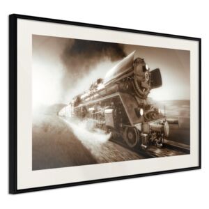 Bimago Steam and Steel - keretezett kép 60x40 cm Fekete keret paszpartu