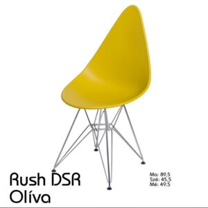 Rush DSR szék króm lábakkal olíva sárga