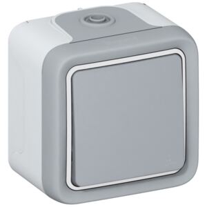Legrand Plexo 069716 vízmentes keresztkapcsoló (107), szürke burkolattal, kerettel, falon kívüli 10A 250V IP44 (Legrand 069716)