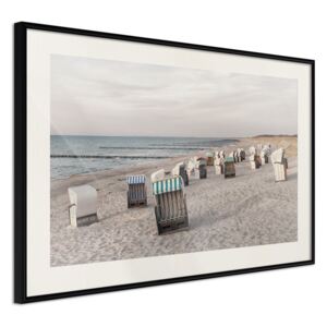 Bimago Baltic Beach Chairs - keretezett kép 60x40 cm Fekete keret paszpartu