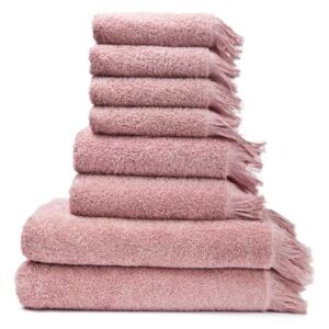 6 db 100% pamut rózsaszín törölköző és 2 db fürdőlepedő - Bonami
