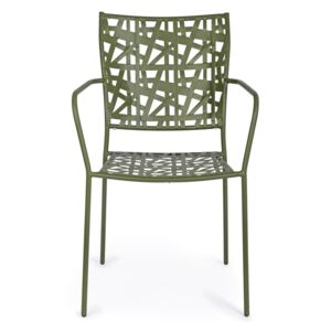 KELSIE zöld acél kerti szék