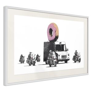 Bimago Banksy: Donuts - keretezett kép 60x40 cm Fehér keret paszpartu