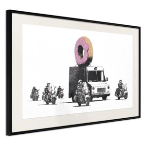 Bimago Banksy: Donuts - keretezett kép 60x40 cm Fekete keret paszpartu