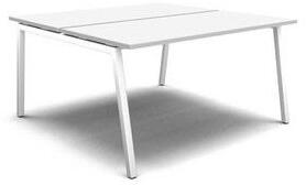 MOON A egyesített irodai asztal, 140 x 164 x 74 cm, egyenes kivitel, fehér/fehér